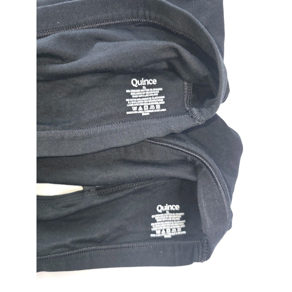 Quince Organic Cotton Bralette Set 2 XL Black Wireless Stretch Lounge Bras NWOT - Picture 3 of 6